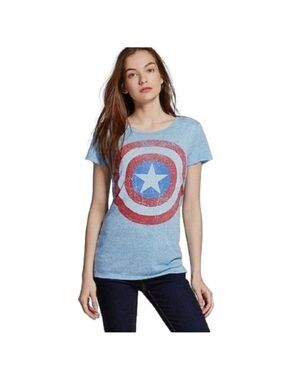 Marvel Captain America Blue Graphic Burnout Tee